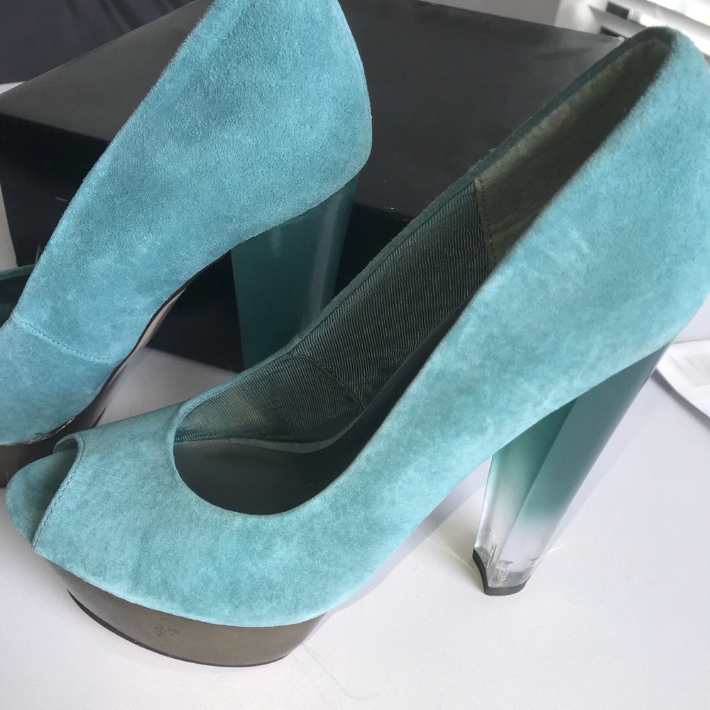 ASOS PARTY ON Peep Toe Perspex Heel Shoe